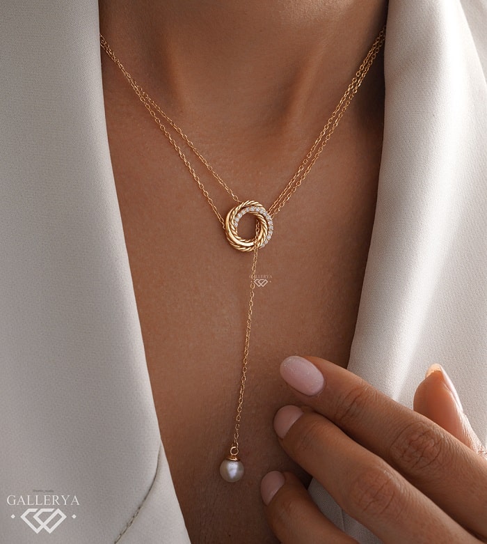 گردنبند طلا طرح ورونیکا دوبل