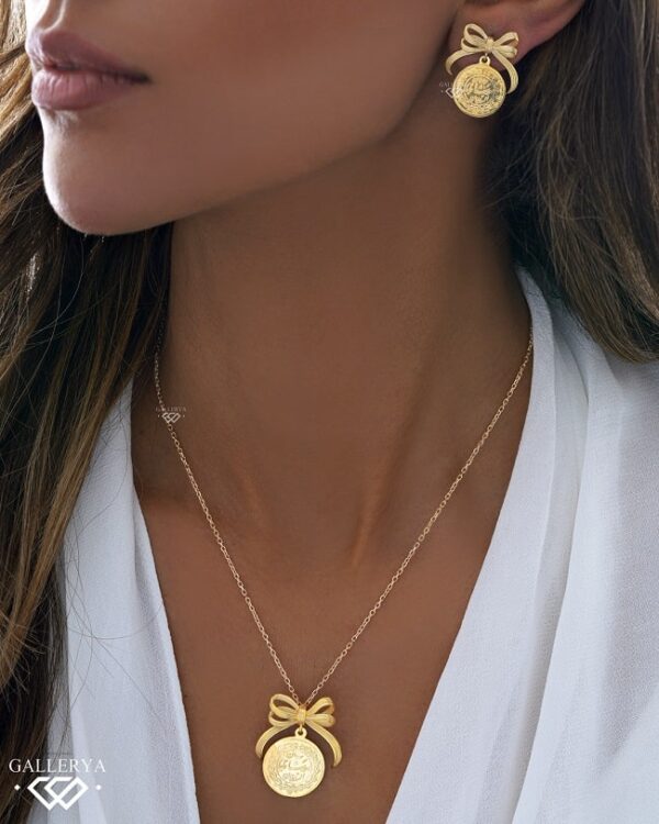 گوشواره طلا سکه و پاپیون