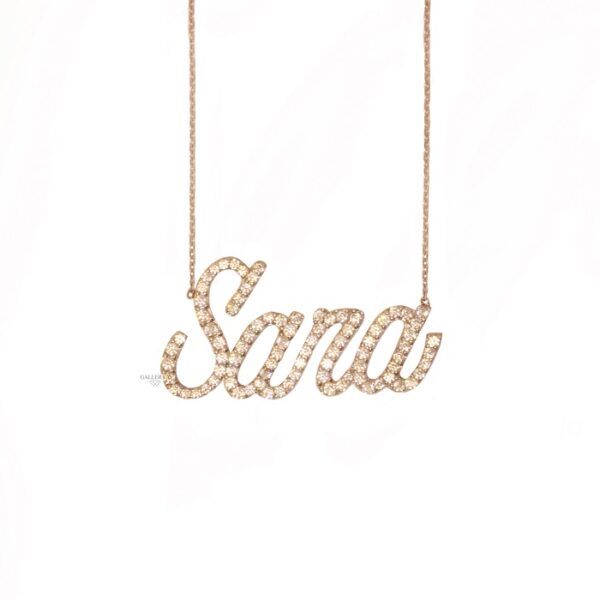 گردنبند اسم سارا طلا با نگین