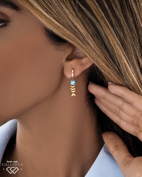 گوشواره طلا اسکلت ماهی