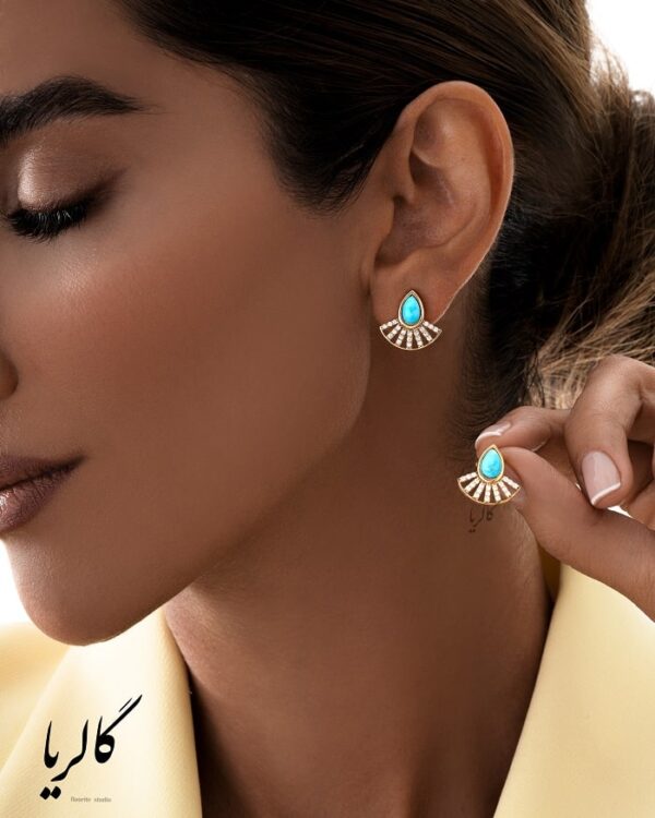 گوشواره طرح طاووس طلا - Image 2